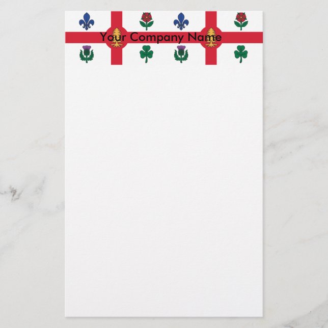 Papelaria Stationery with Flag of Montreal, Canada (Frente)
