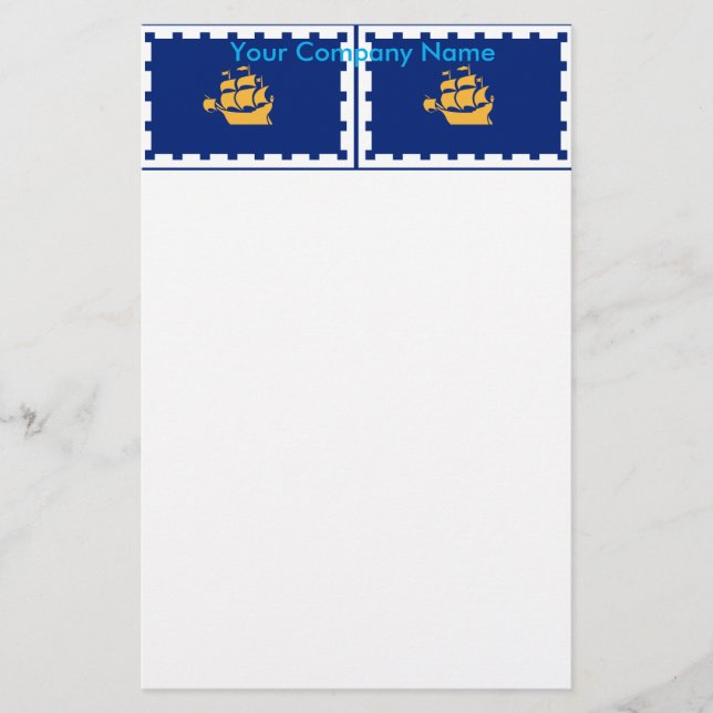 Papelaria Stationery with Flag of Quebec City, Canada (Frente)