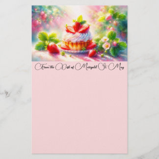 Papelaria Strawberry Shortcake Watercolor Stationery