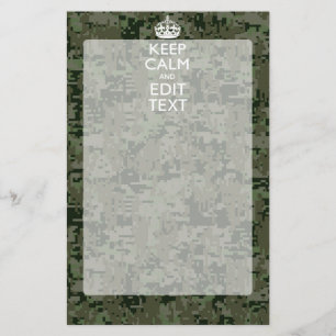 Papelaria Sua Camuflagem Digital de Texto Verde Verde Manten