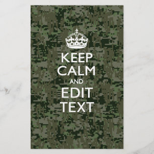 Papelaria Sua Camuflagem Digital de Texto Woodland Fique Cal