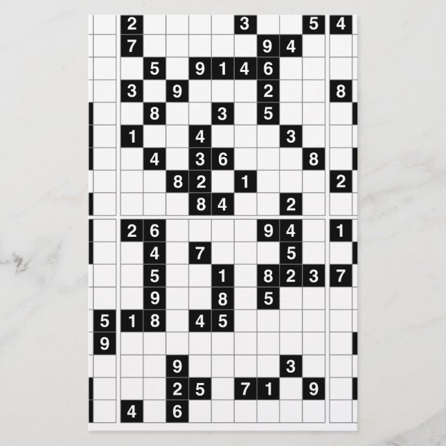 Papelaria sudoku branco preto (Frente)