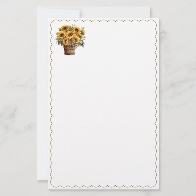 Papelaria Sunflowers Stationery Paper (Frente)