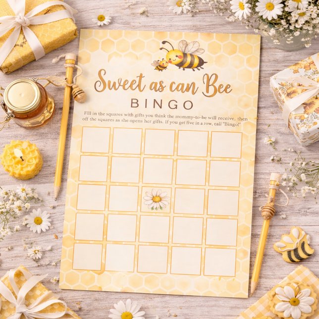 Papelaria Sweet As Can Bee -  Baby Shower Bingo Game (Criador carregado)