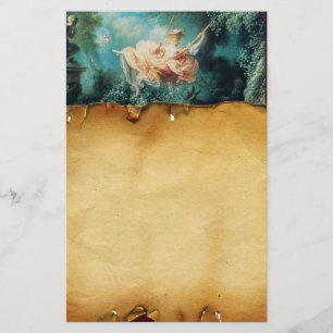 Papelaria SWING , pergaminho castanho , cor-de-rosa verde