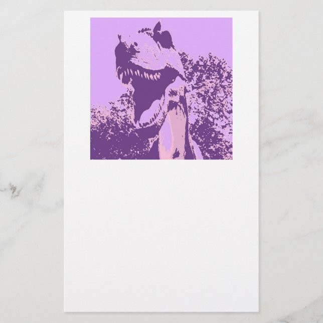 Papelaria T-Rex Dinossauro Roxo (Frente)
