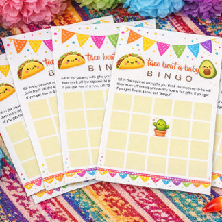 Papelaria Taco sobre um bebê - Jogo de Bingo para Chá de Beb