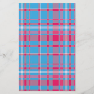 Papelaria Tartan azul e vermelho