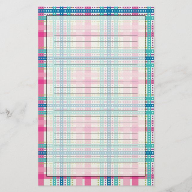 Papelaria Tartan, padrão de xadrez (Frente)