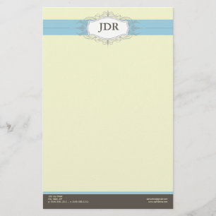 Papelaria {TBA} Folha Personalizada Chic Deco Baby Blue