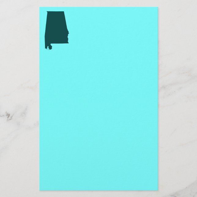 Papelaria Teal Green Alabama Shape (Frente)
