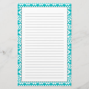 Papelaria Teal Grunge Aztec Padrão Tribal