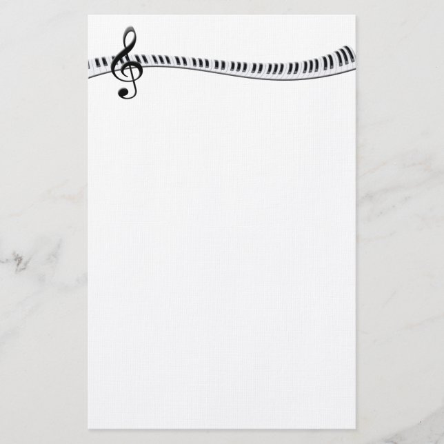 Papelaria Teclado e G-Clef de piano (Frente)