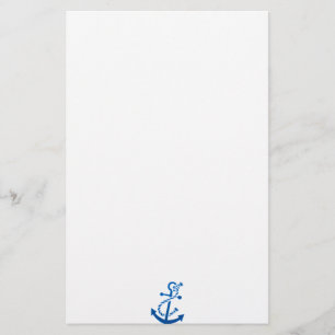 Papelaria Temático marinho náutico da âncora do navio azu
