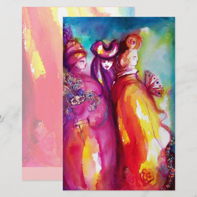 Papelaria TERCEIRA MÁSCARA,Bola de Mascarada Veneza (Frente/Verso)