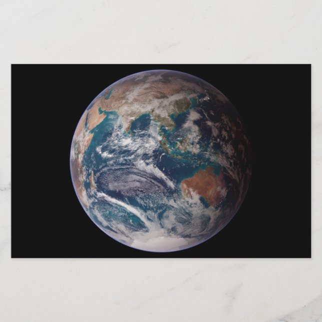 Papelaria Terra Marble Azul (Hemisfério Oriental) (Frente)