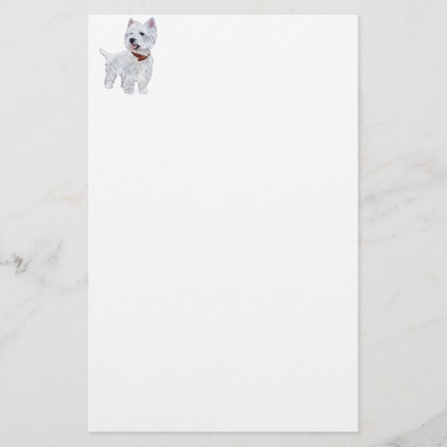 Papelaria Terrier Branco de West Highland (Frente)