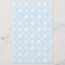 Papelaria teste padrão acolchoado do floco de neve e do