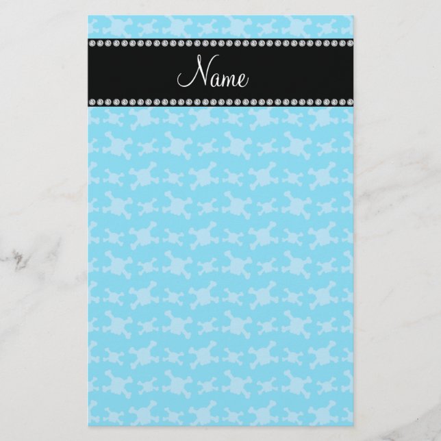 Papelaria Teste padrão azul conhecido personalizado dos (Frente)