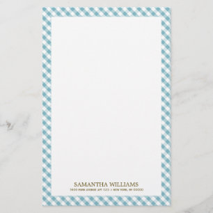 Papelaria Teste padrão azul doce do guingão