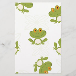 Papelaria Teste padrão bonito do sapo verde