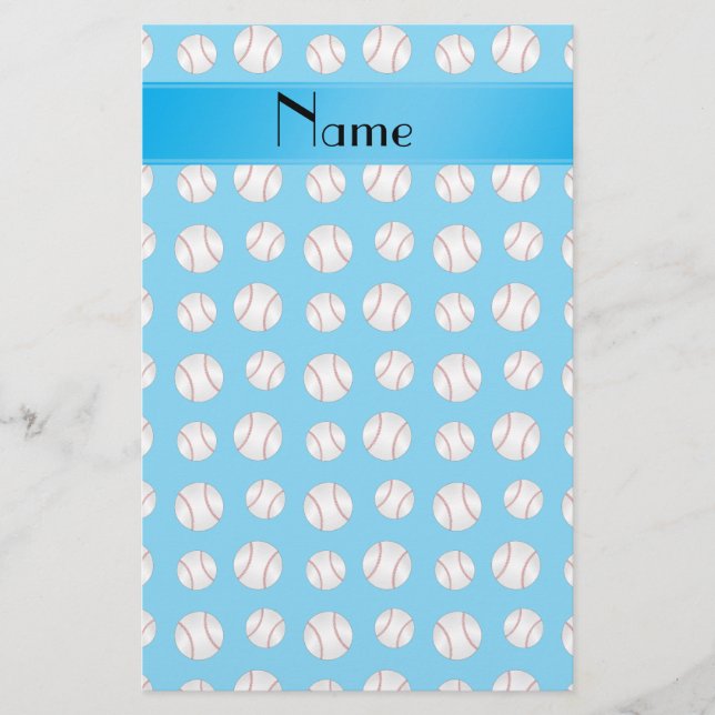 Papelaria Teste padrão conhecido personalizado dos basebol (Frente)
