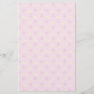 Papelaria Teste padrão cor-de-rosa do osso do impressão da