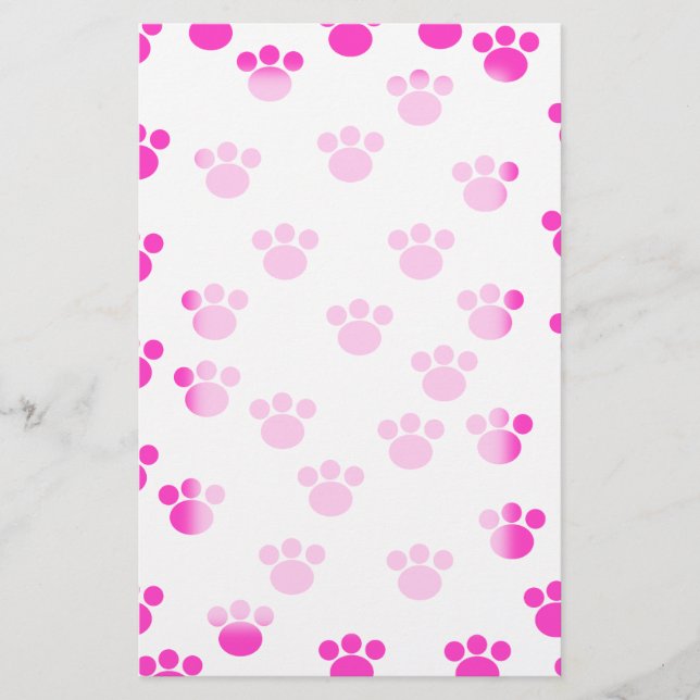 Papelaria Teste padrão cor-de-rosa e branco brilhante do (Frente)