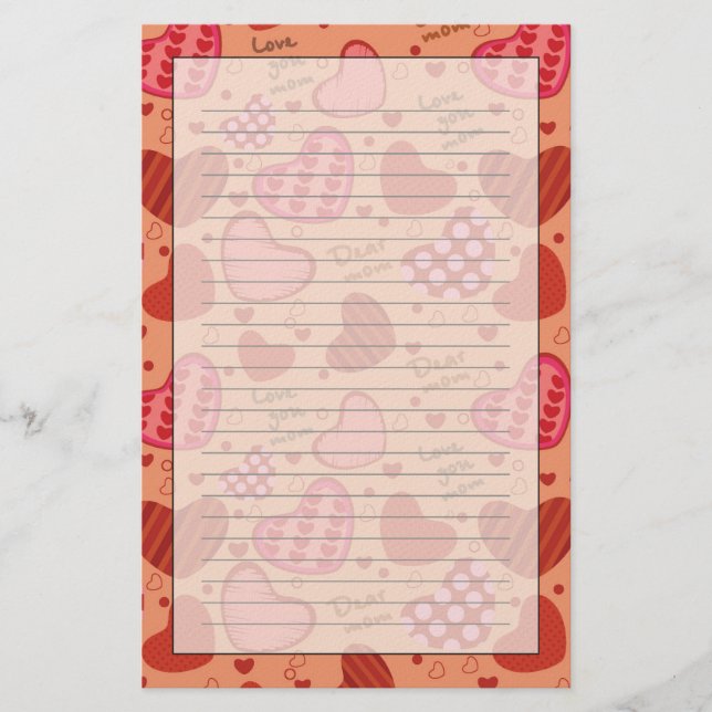 Papelaria Teste padrão da celebração do dia das mães (Frente)