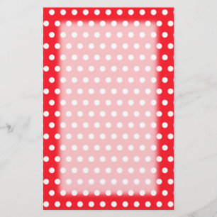 Papelaria Teste padrão de bolinhas vermelho e branco.
