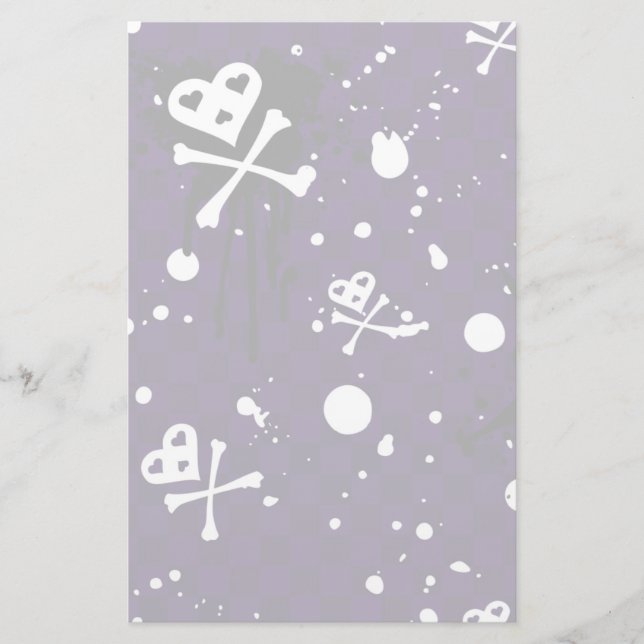 Papelaria Teste padrão de Emo da cor escura com pintura (Frente)