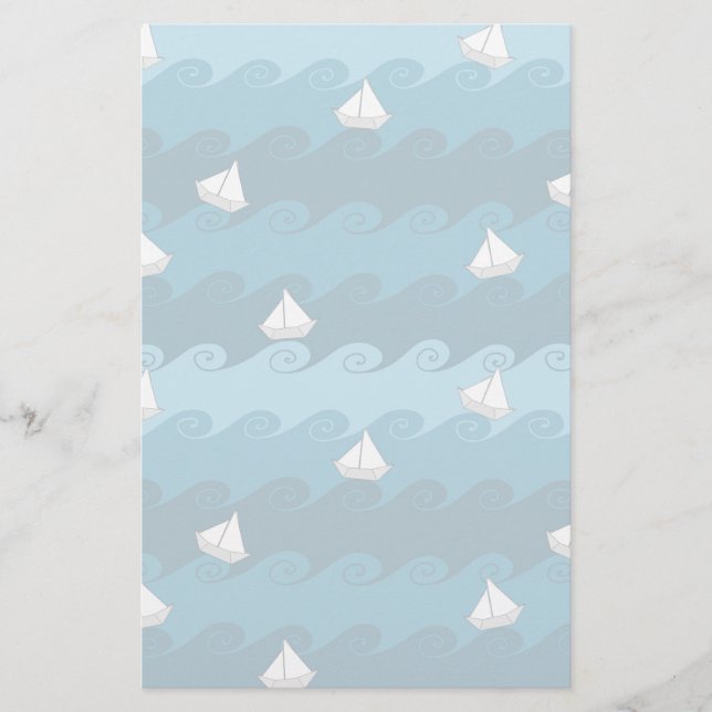Papelaria Teste padrão de papel dos barcos (Frente)