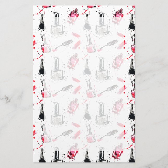 Papelaria Teste padrão do verniz para as unhas da aguarela (Frente)