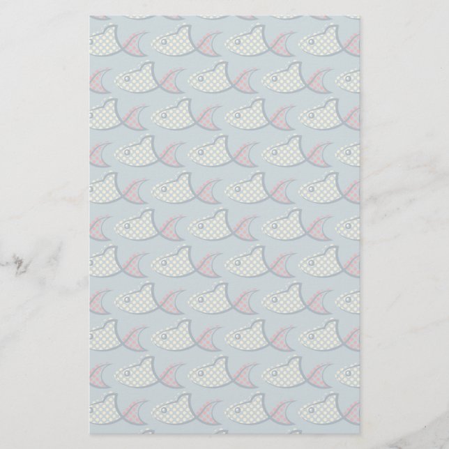 Papelaria Teste padrão dos peixes das bolinhas (Frente)