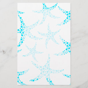 Papelaria Teste padrão Dotty da estrela do mar na turquesa