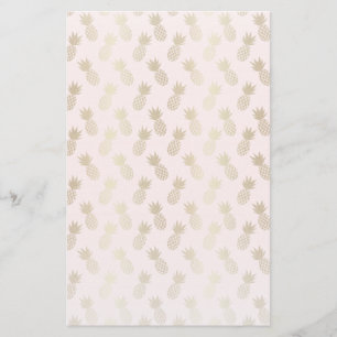 Papelaria Teste padrão Dourado do abacaxi