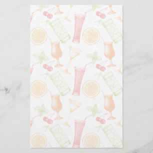 Papelaria Teste padrão esboçado do cocktail