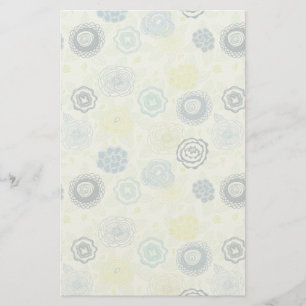 Papelaria Teste padrão floral à moda com flores bonitos