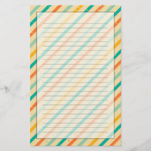 Papelaria Teste padrão listrado do grunge retro