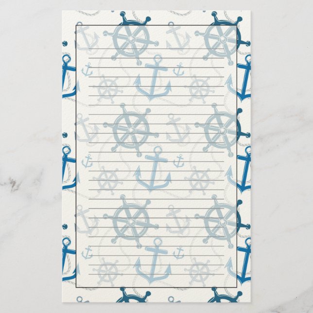 Papelaria Teste padrão náutico (Frente)