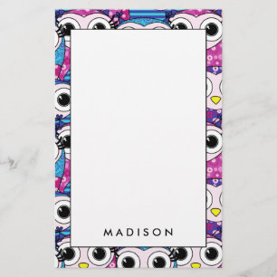 Papelaria Teste padrão sem emenda das corujas roxas bonitos