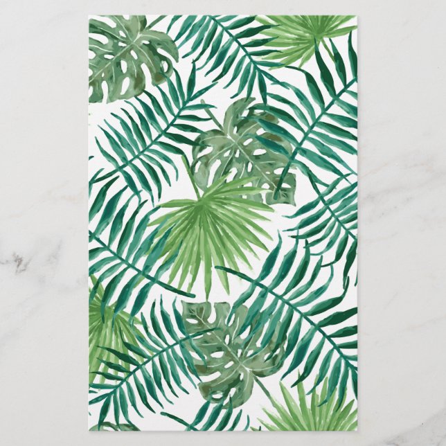 Papelaria Teste padrão tropical das folhas (Frente)