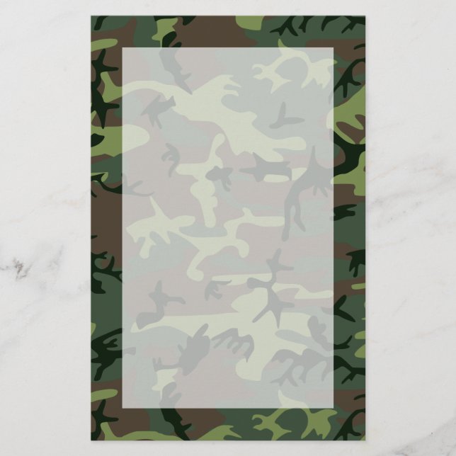 Papelaria Teste padrão verde de Camo Brown da camuflagem (Frente)