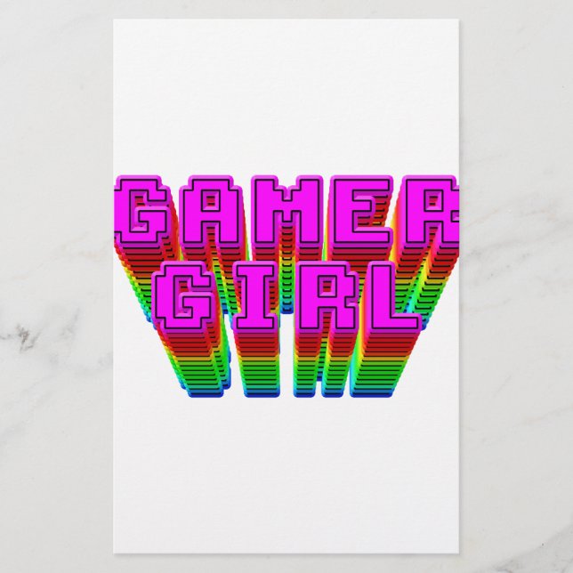 Papelaria Texto da Gamer Girl (Frente)