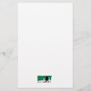 Papelaria texto de hóquei verde