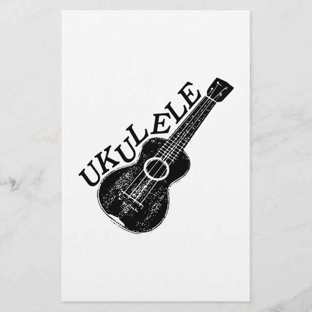 Papelaria Texto E Imagem Do Ukulele (Frente)