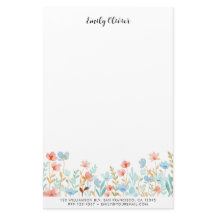 Texto Personalizado das Flores de Aquarela Elegant