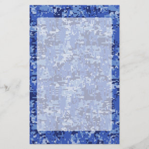 Papelaria Textura azul vibrante da camuflagem de Digitas