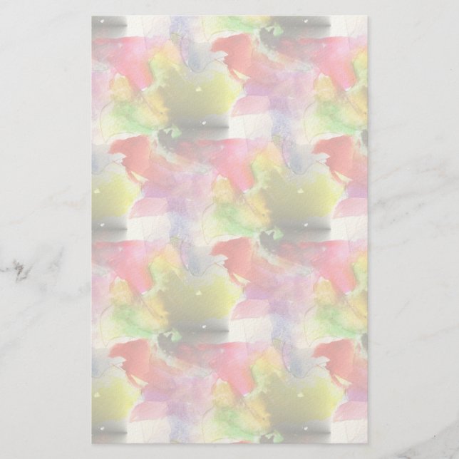 Papelaria textura design vermelha, aquarela amarela (Frente)