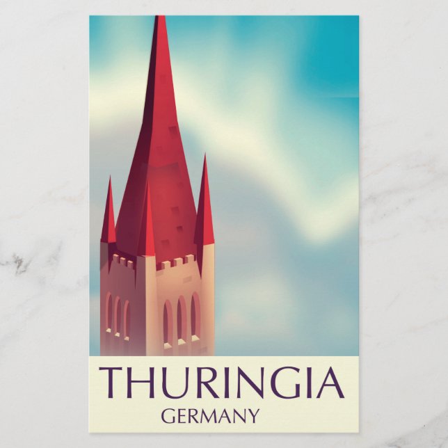 Papelaria Thuringia Germany poster de viagens (Frente)